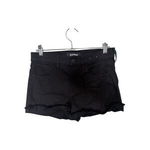 Express Black Stretch+ Supersoft Mid Rise Shortie Denim Shorts - Size 4